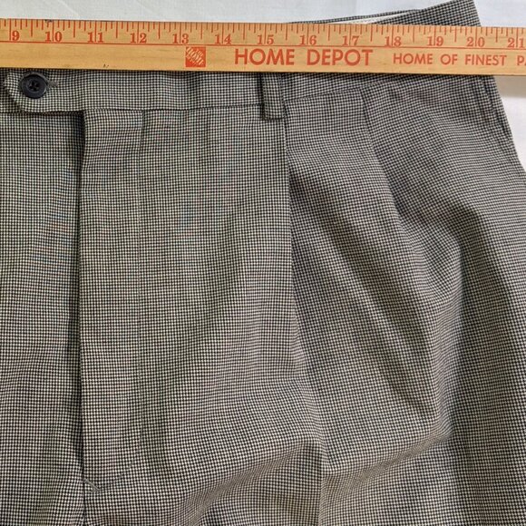 NWOT IVY Crew Slacks-Pants Men's 42X30 Gray Houndstooth Pleated, Creased, Cuffed - Picture 8 of 16